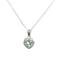 Green Amethyst Heart Necklace Set