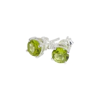 Peridot & Sterling Silver Stud Earrings