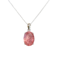 Strawberry Quartz Sterling Silver Pendant