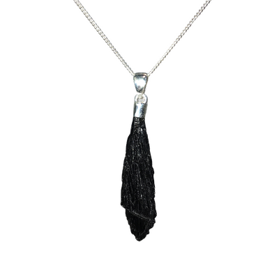 Black Kyanite & Sterling Silver Pendant