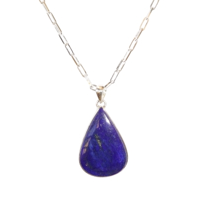 Lapis Lazuli Sterling Silver  Necklace Set [Includes Chain: Yes]